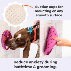 Awoo Paradise ventouses fixées à une baignoire pour calmer le chien durant le bain