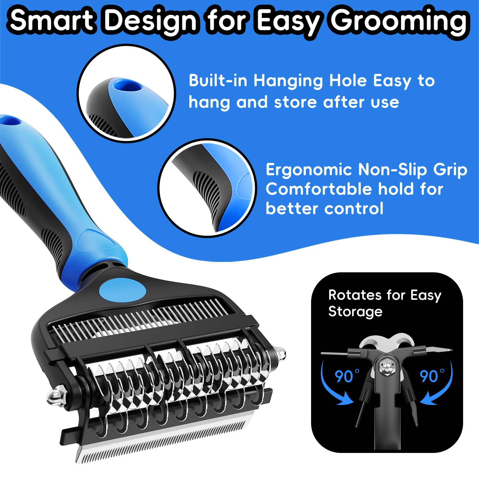 AXEFUN brosse utilisée sur un chien, réduit la perte de poils