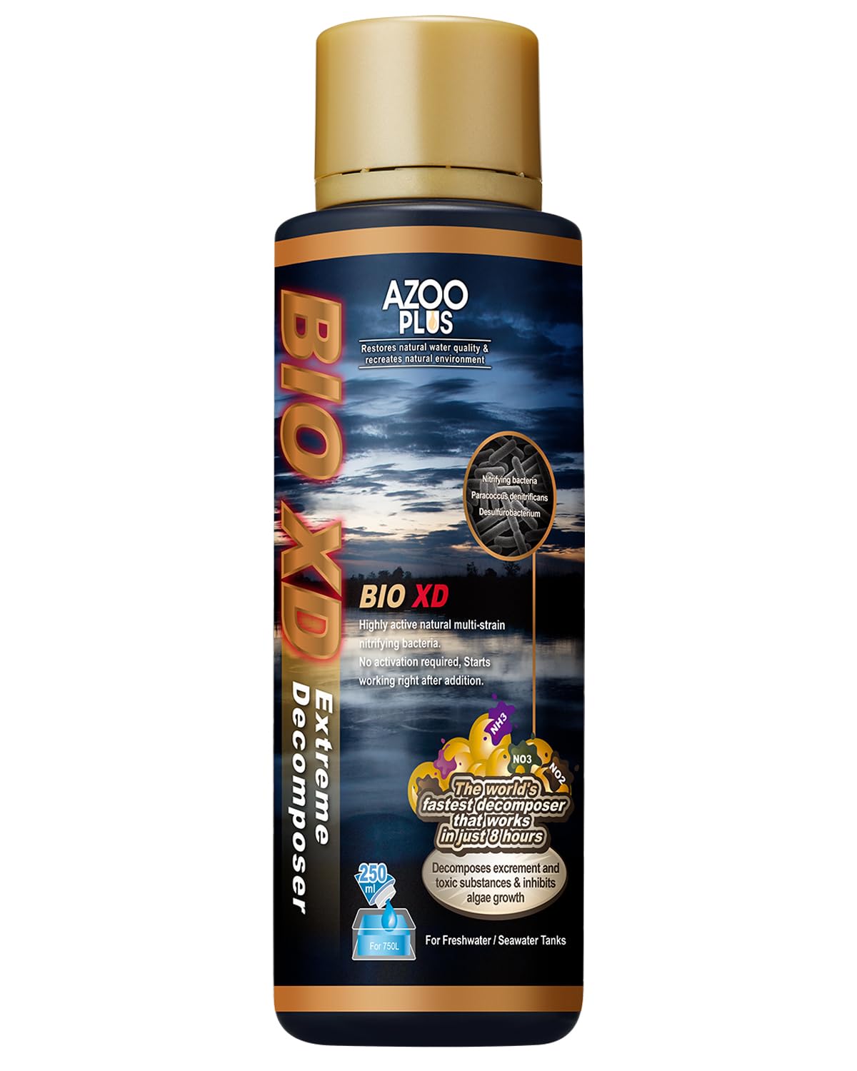 Azoo AZOOPLUS bouteille face montrant le flacon et bénéfice clarté