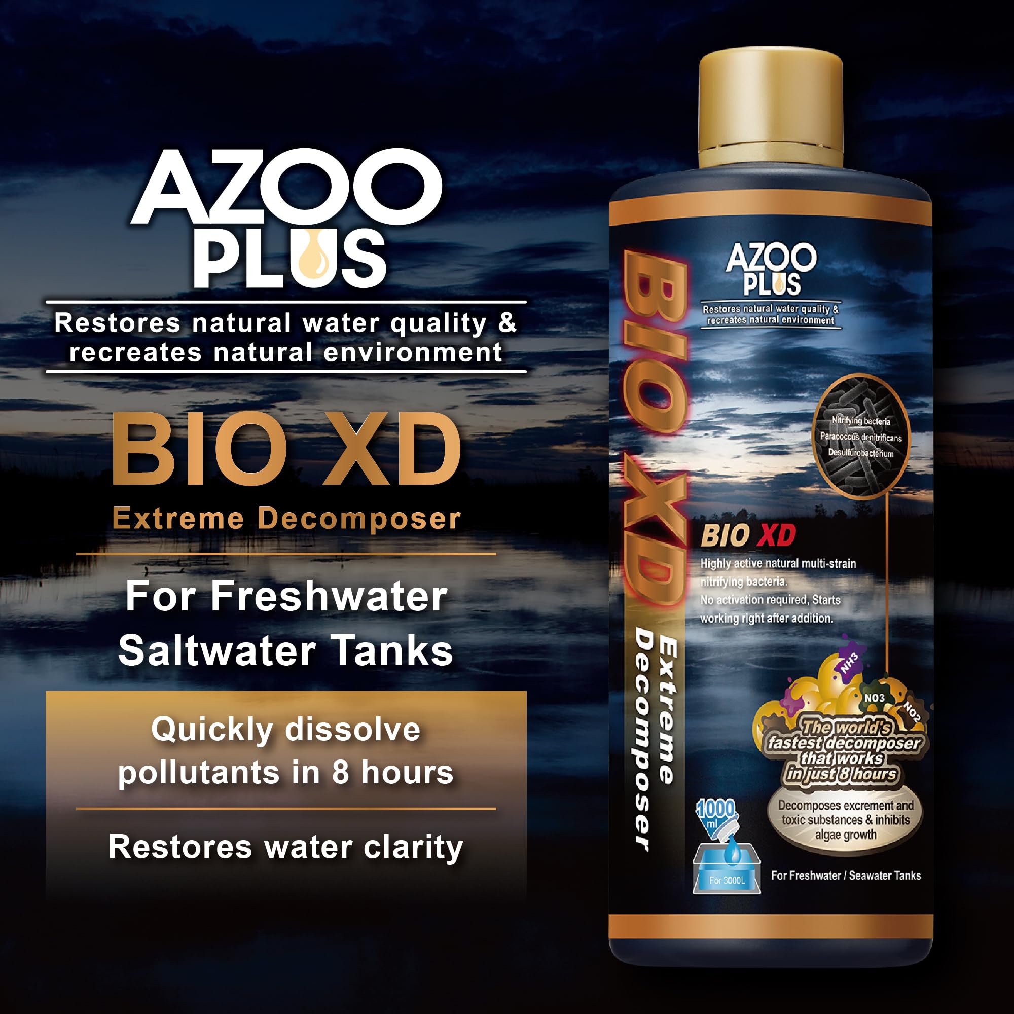 Azoo AZOOPLUS étiquette en gros plan indiquant usage et bénéfices