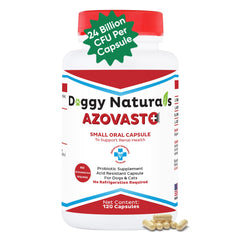 Pet Health Pharma emballage Azovast Plus montrant sérénité rénale