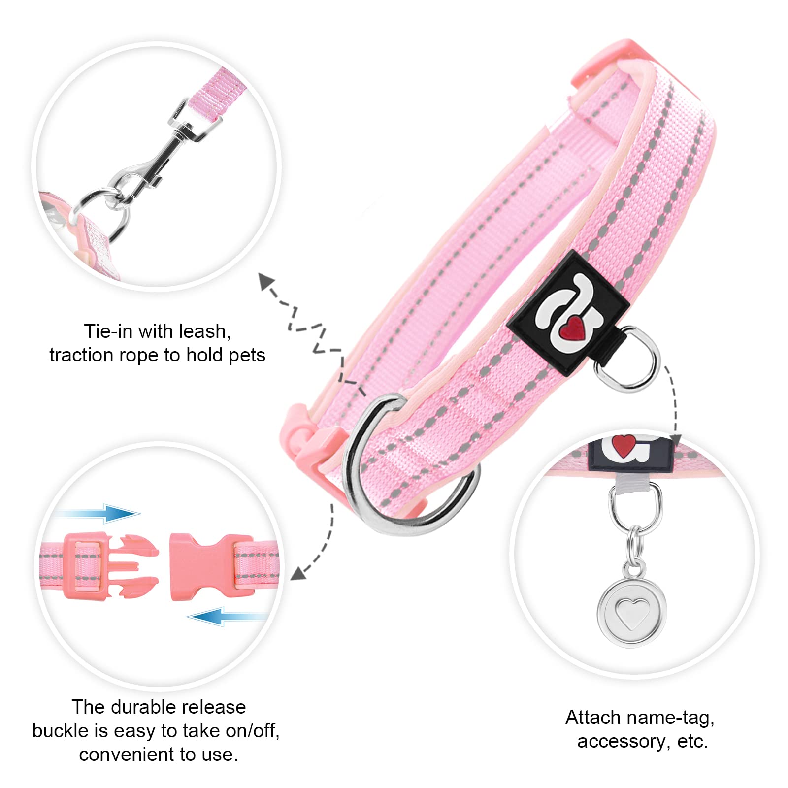 azuza collier détail néoprène rembourré pour confort prolongé