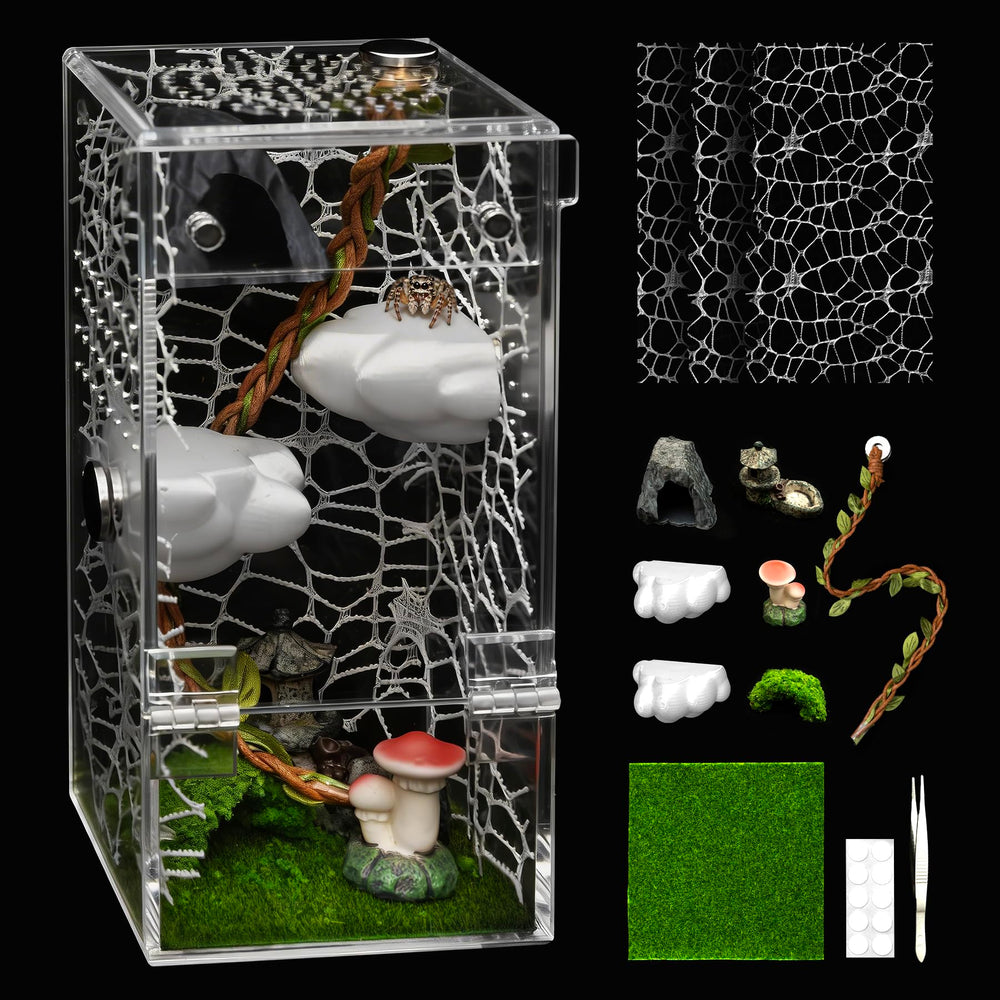 AZV terrarium vue avant montrant la porte magnétique et accès facile pour nourrir