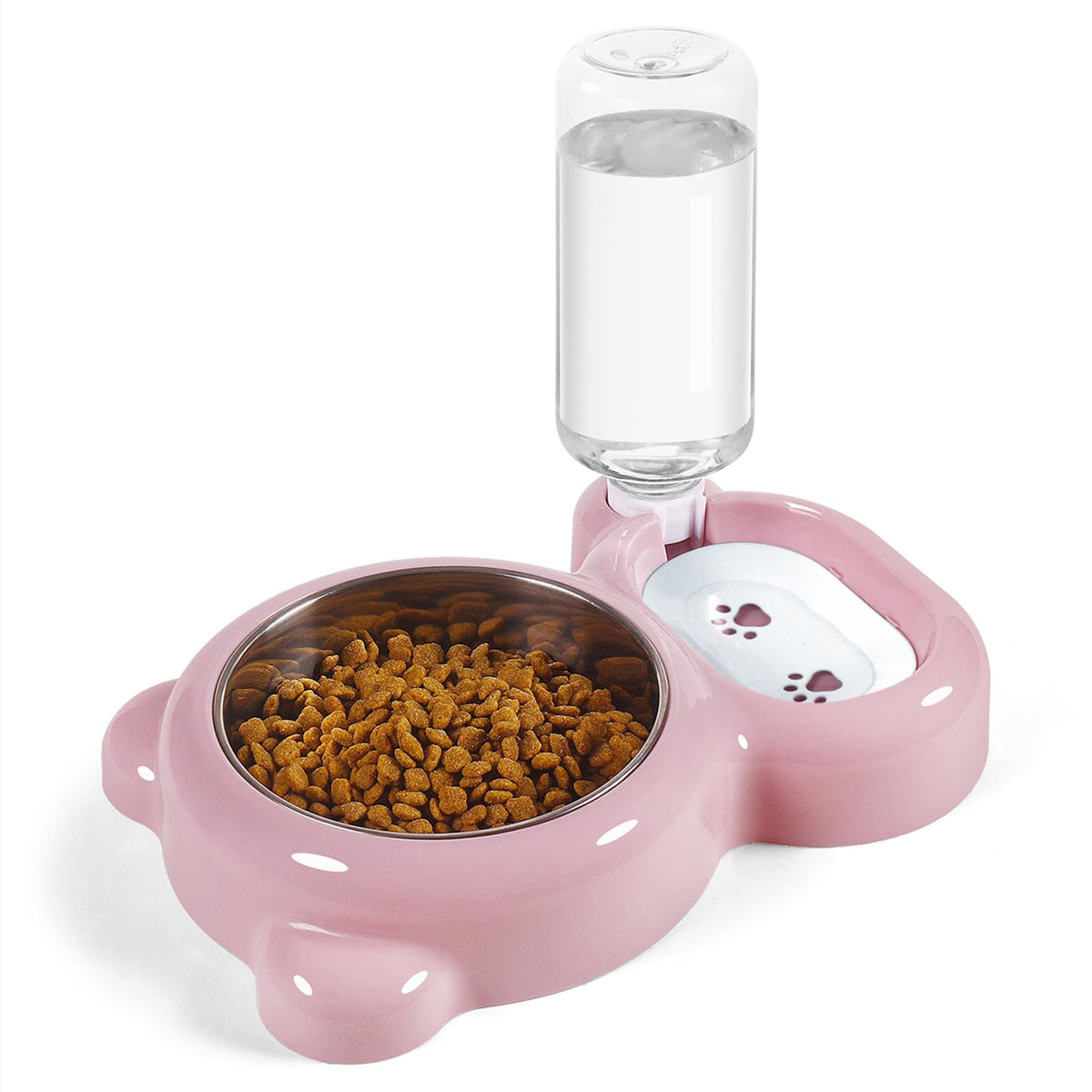 Azwraith gamelle rose face montrant ensemble nourriture et distributeur, facilite repas quotidien