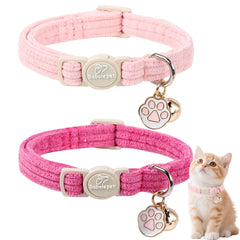 Babole Pet vue avant des deux colliers rose et rose foncé, look élégant