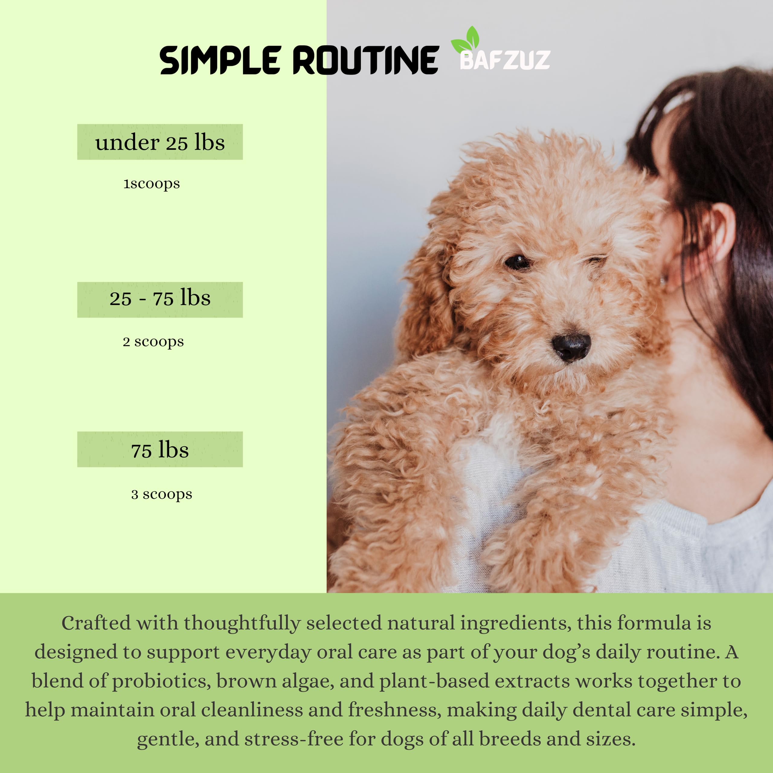 BAFZUZ chien mangeant pour haleine plus fraîche et bien-être