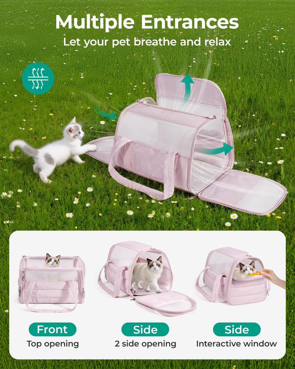 BAGSMART chat dans le sac en voiture pour transport sécurisé