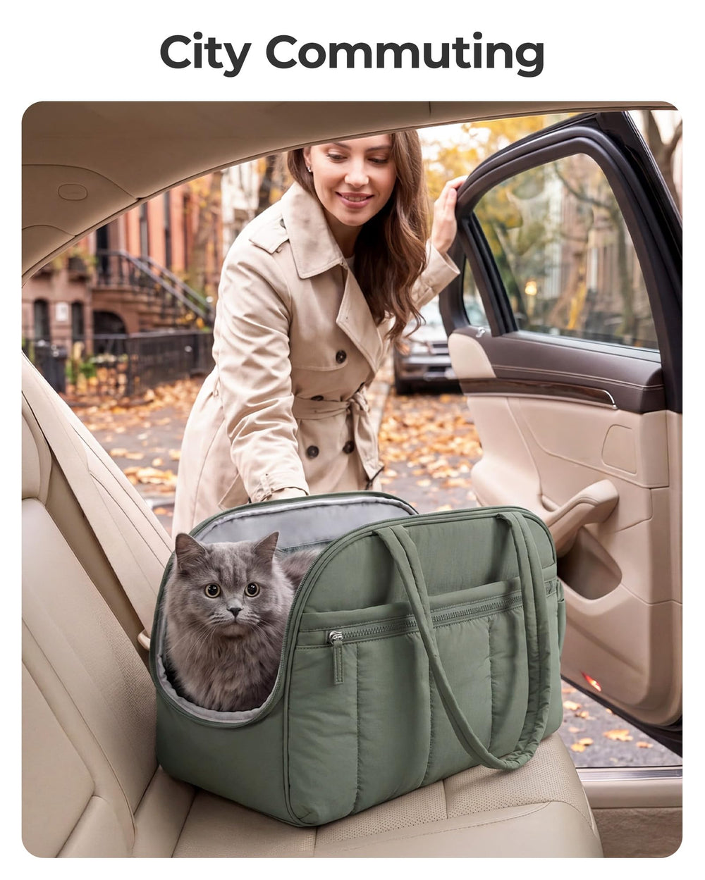 BAGSMART sac à côté d’un animal pour échelle de taille, adapté petits animaux