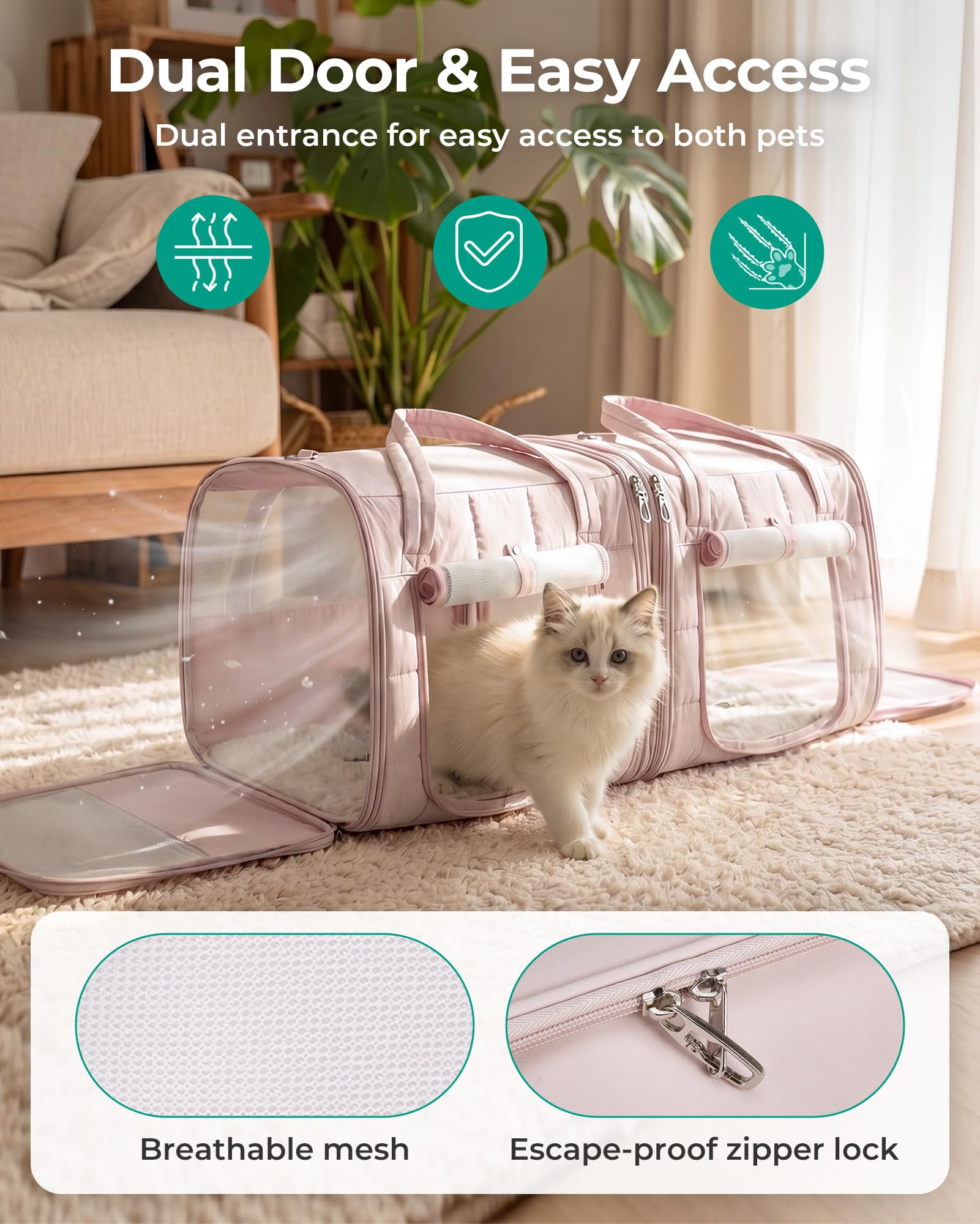 BAGSMART fond matelassé intérieur pour confort et facilité d'entretien