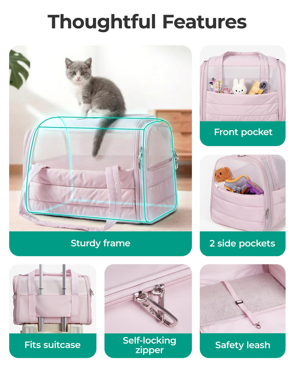 BAGSMART poignée et bandoulière rembourrées pour port confortable