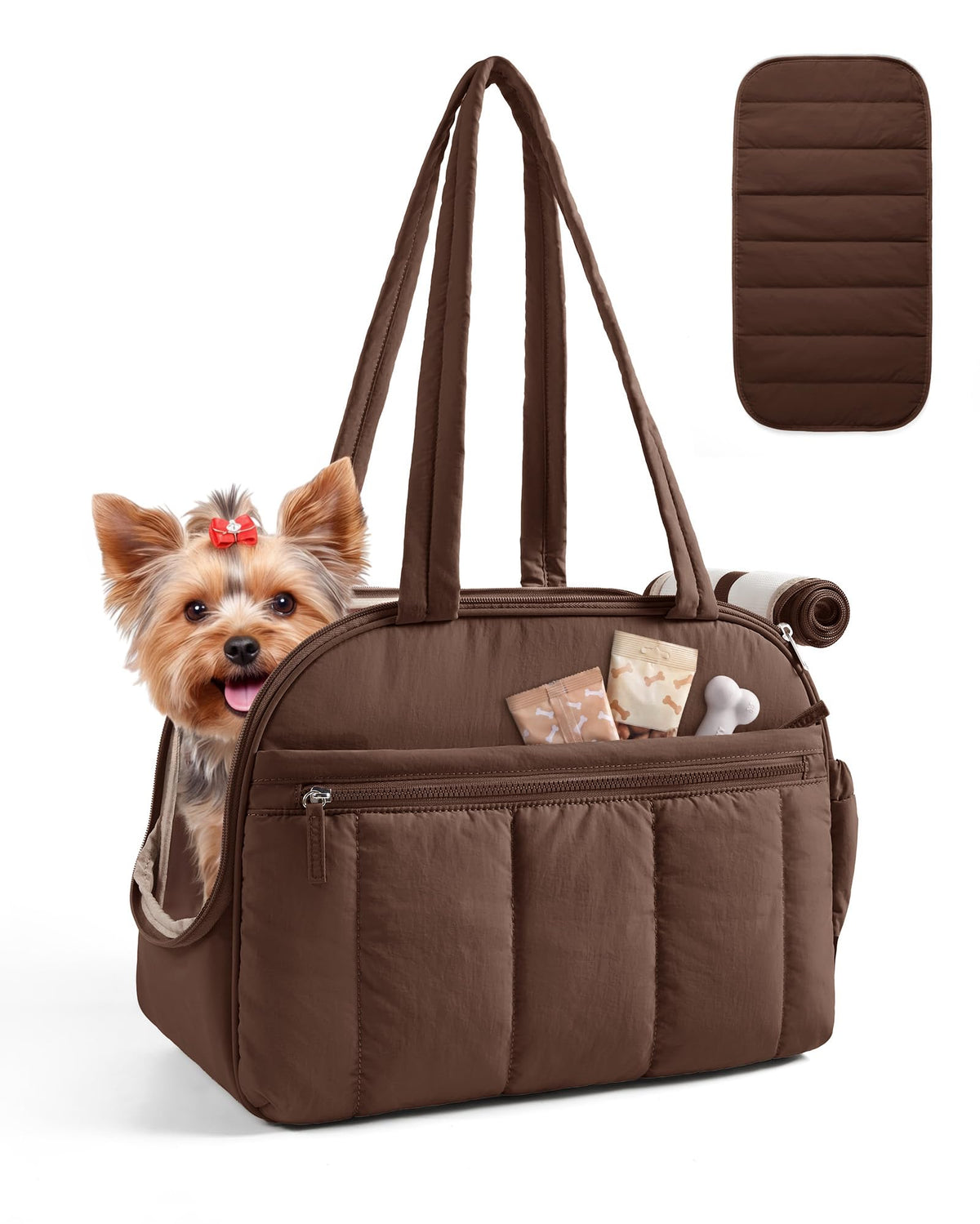 BAGSMART vue de face du sac porte‑chien, transport sûr et élégant