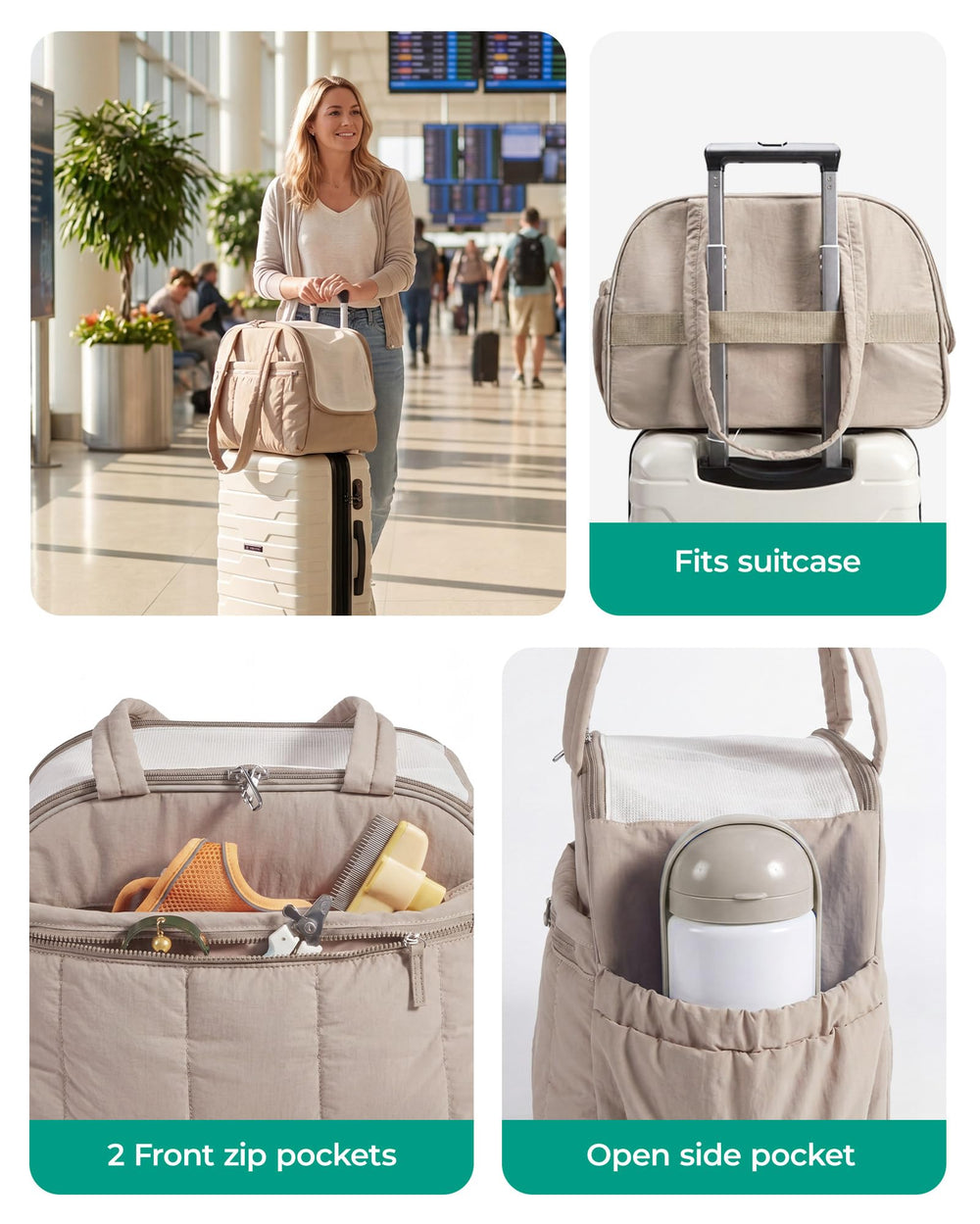 BAGSMART sangle arrière glissée sur poignée de valise facilitant voyages en aéroport