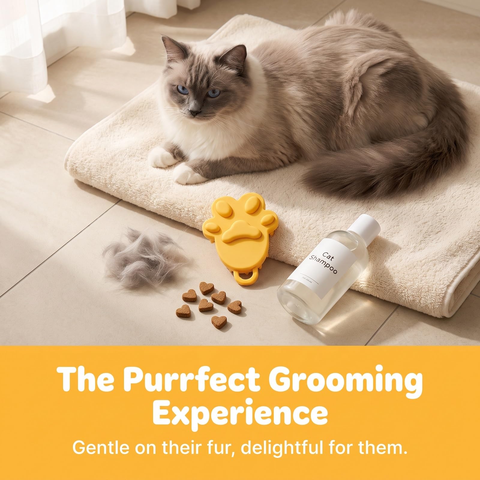 Bailey Brush utilisé sous la douche sur un chien pour un bain efficace