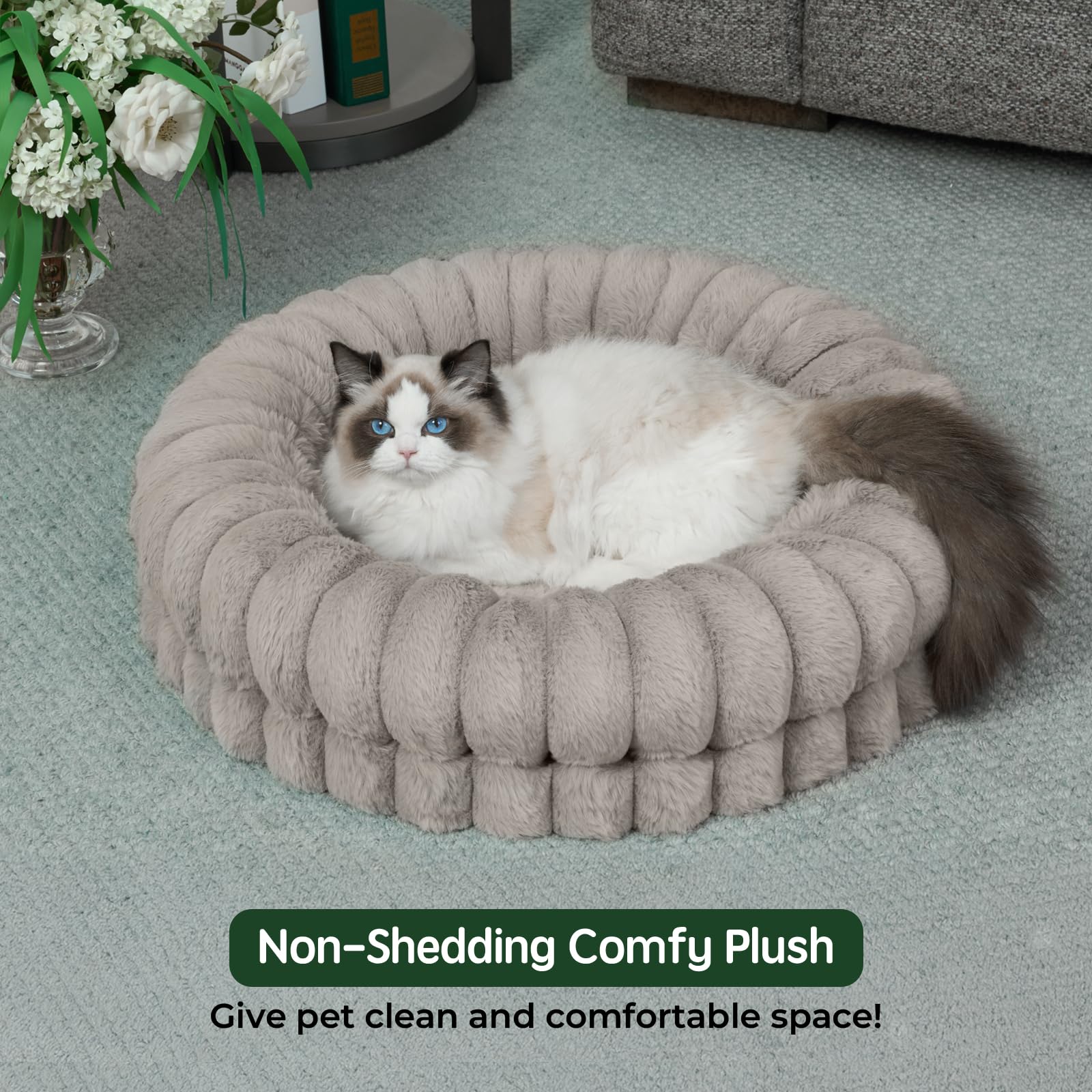 BALANCE gros plan du tissu pelucheux non perdant illustrant douceur
