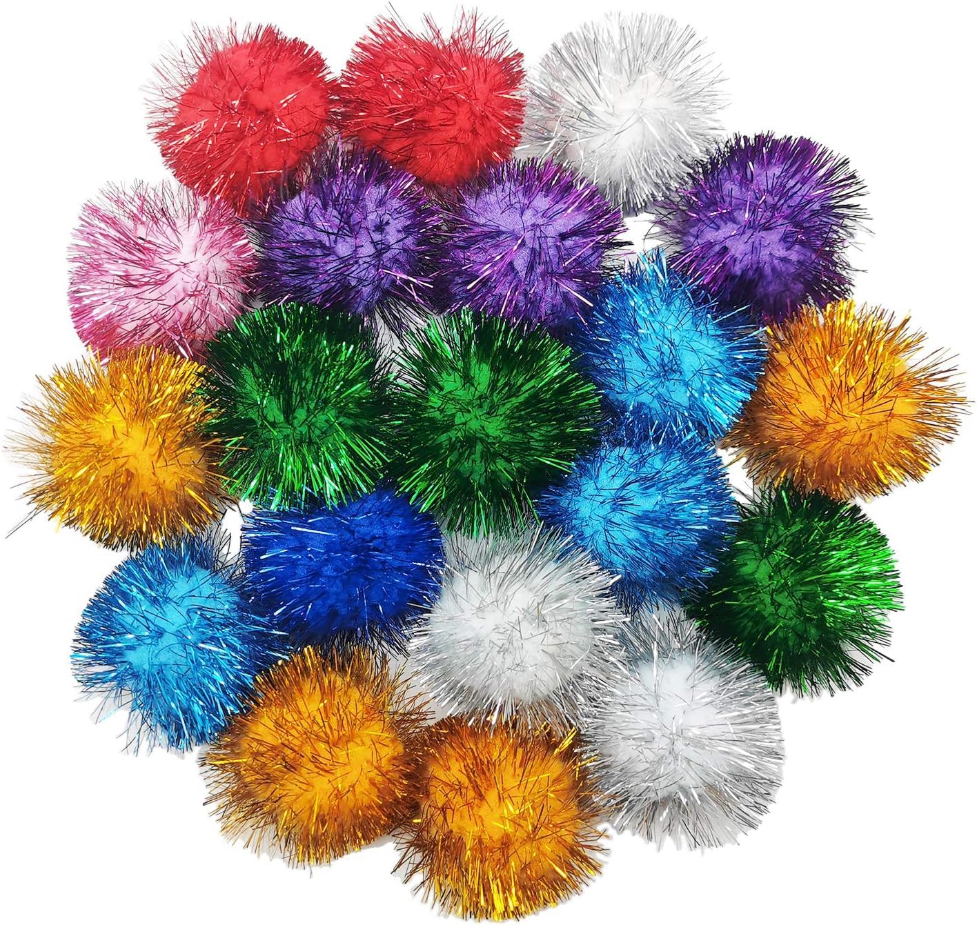 BallHull boite avant montrant 40 pompons colorés et attrayants pour jeu