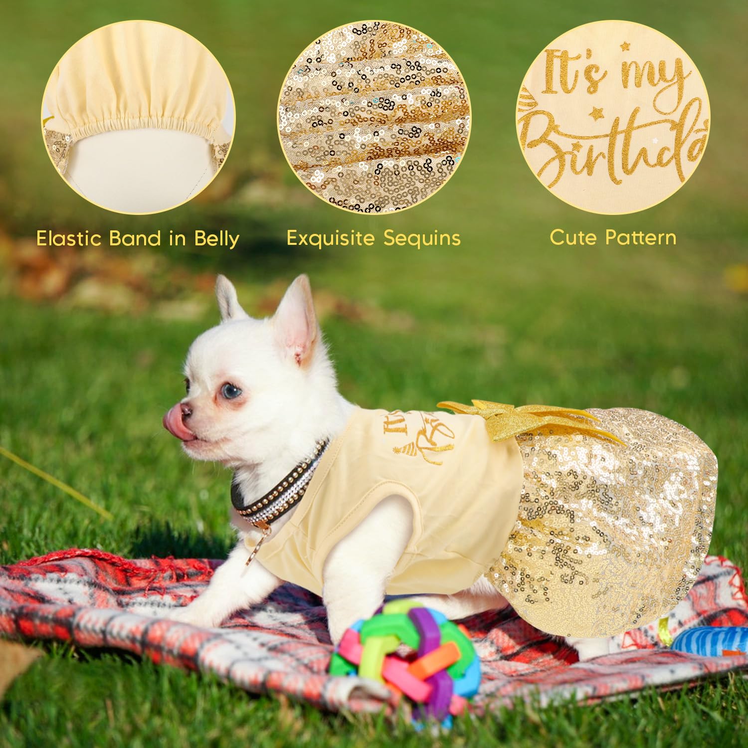 BAOBICUTE chien portant la robe, facilite l'habillage et la fête