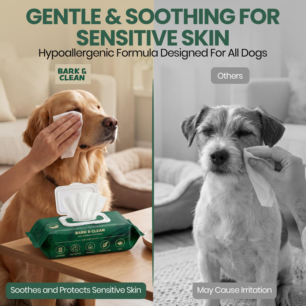 Bark & Clean lingette nettoyant visage de chiot apportant douceur et confort