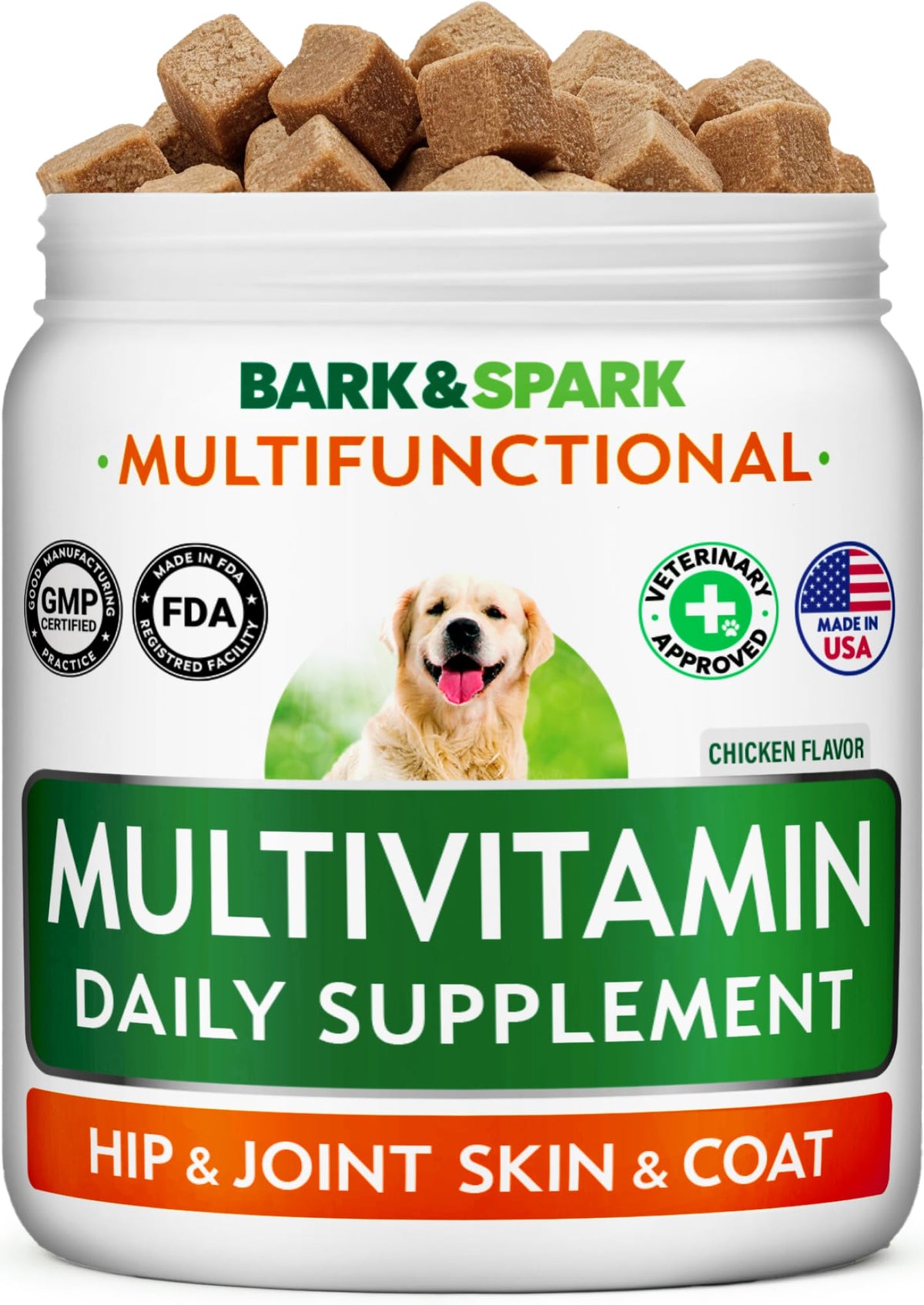 BARK&SPARK emballage avant montrant le produit et vantant bienfaits articulaires