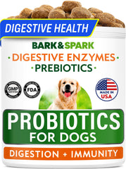 BARK&SPARK emballage avant montrant la formule probiotique et bénéfice digestif