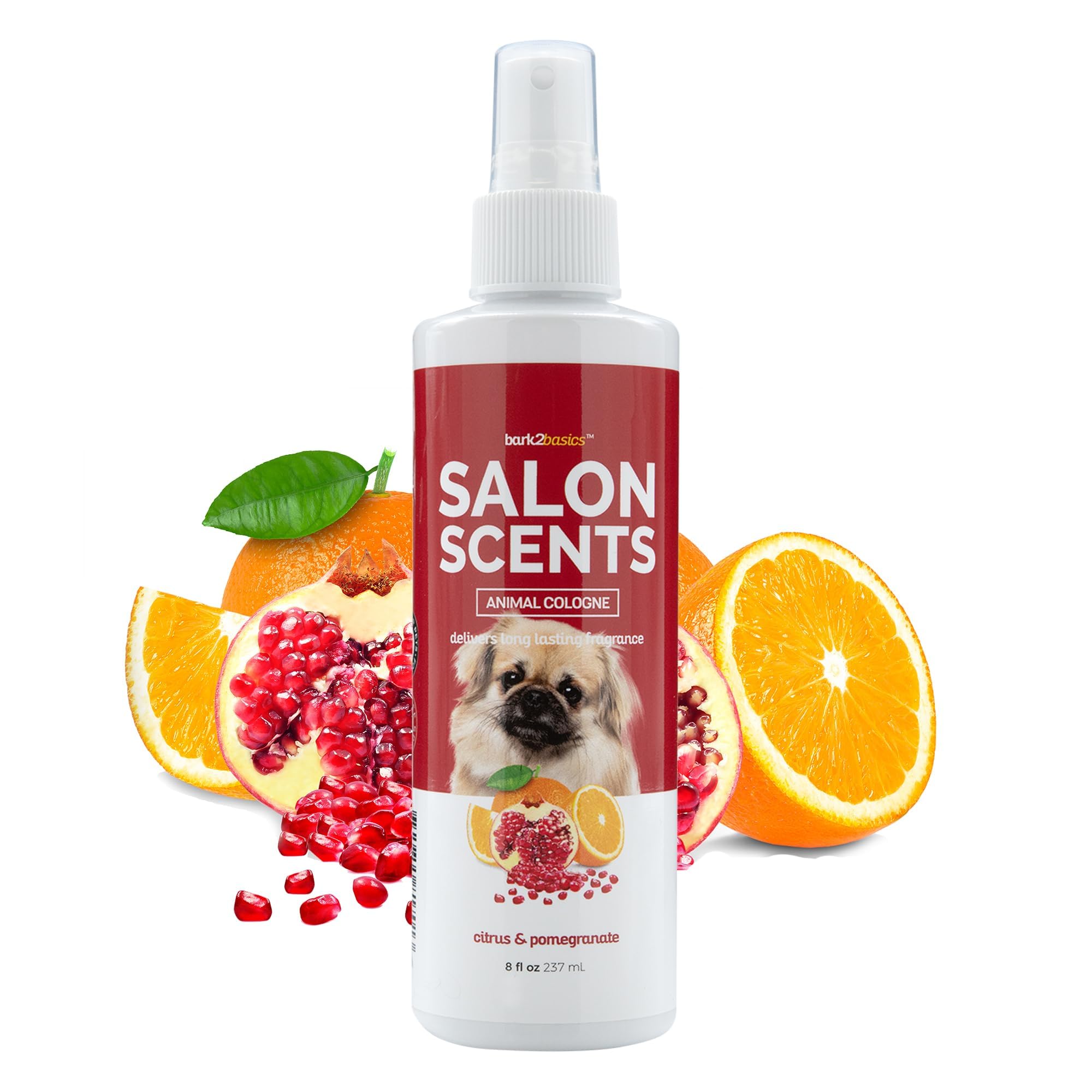 Bark2Basics flacon avant Citrus Pomegranate montrant design et parfum