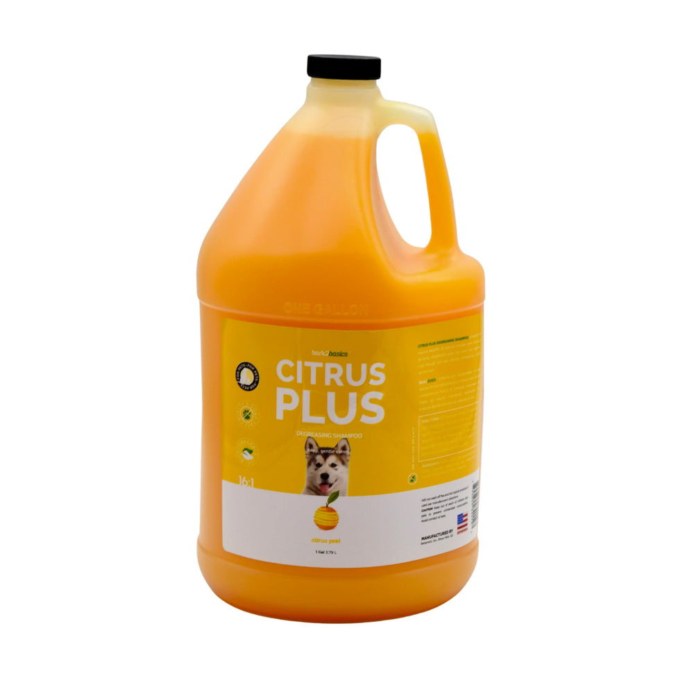 Bark2Basics gallon face emballage montrant format économique et usage professionnel