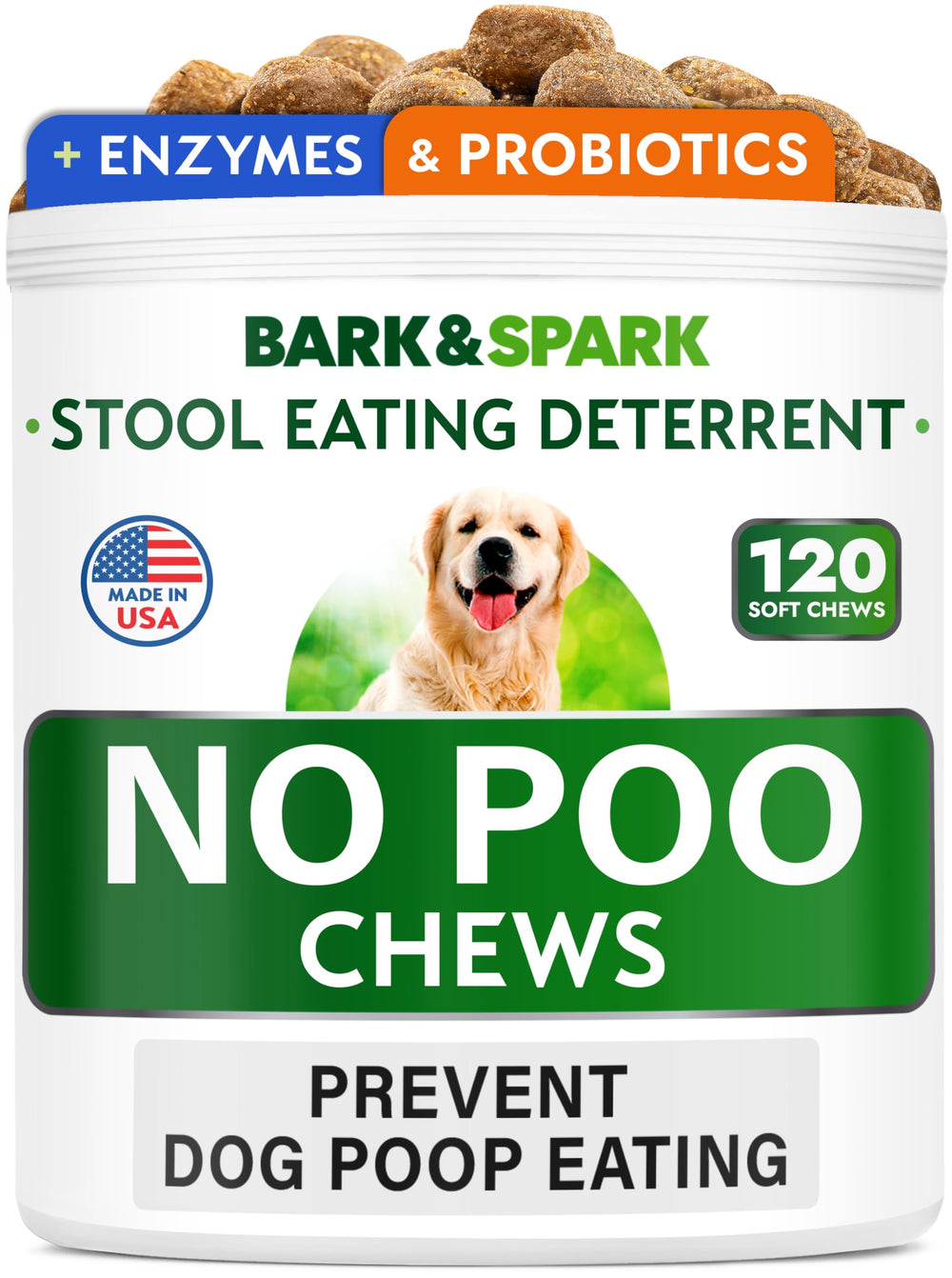 BARK&SPARK pot avant montrant 120 friandises, pratique et économique