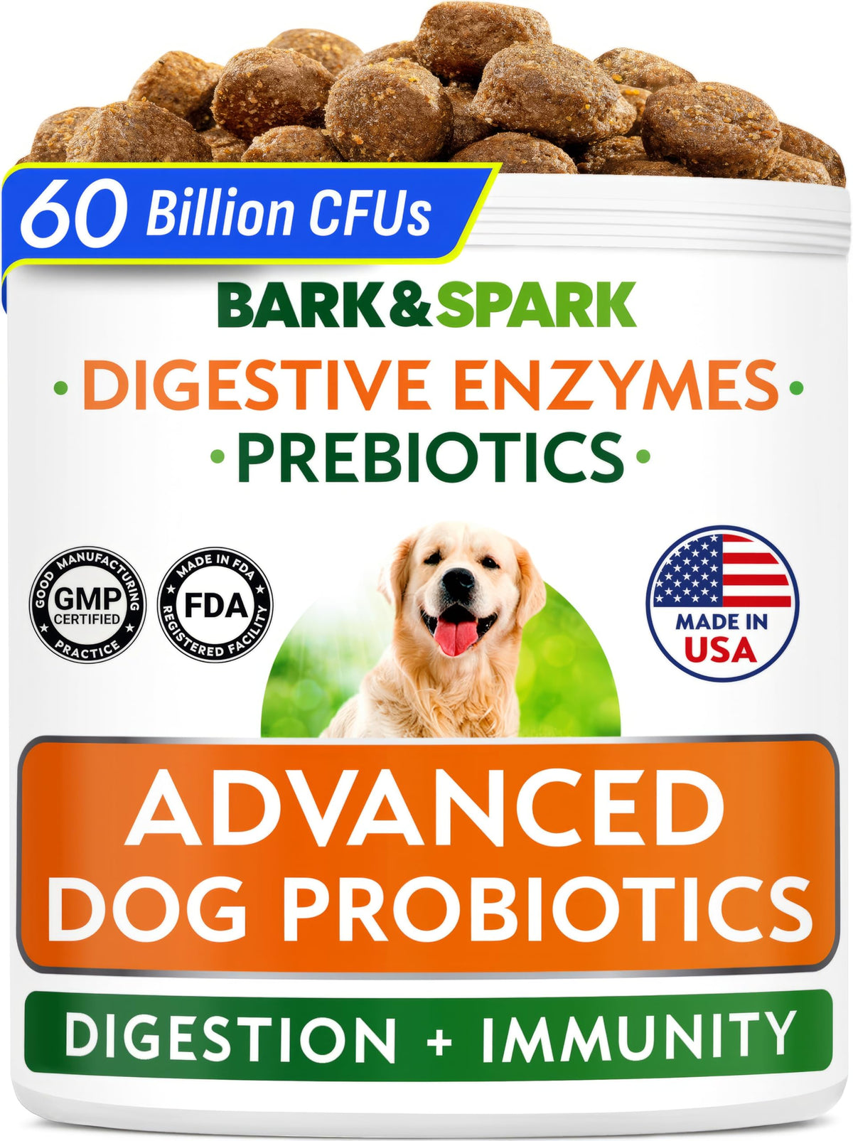 Bark&Spark pot face montrant formulation totale et avantage digestif