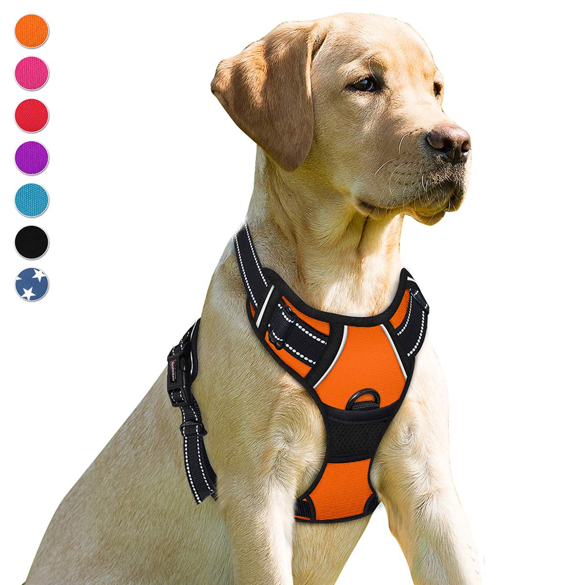 BARKBAY harnais face avant montrant un gilet ajustable et confortable