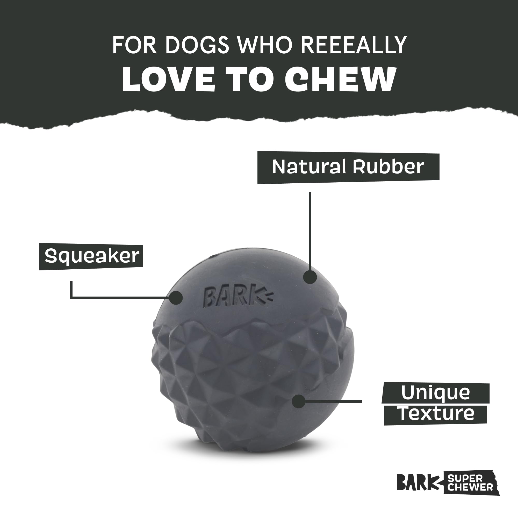 BarkBox Comet gros plan texture pour nettoyer dents et stimuler gencives