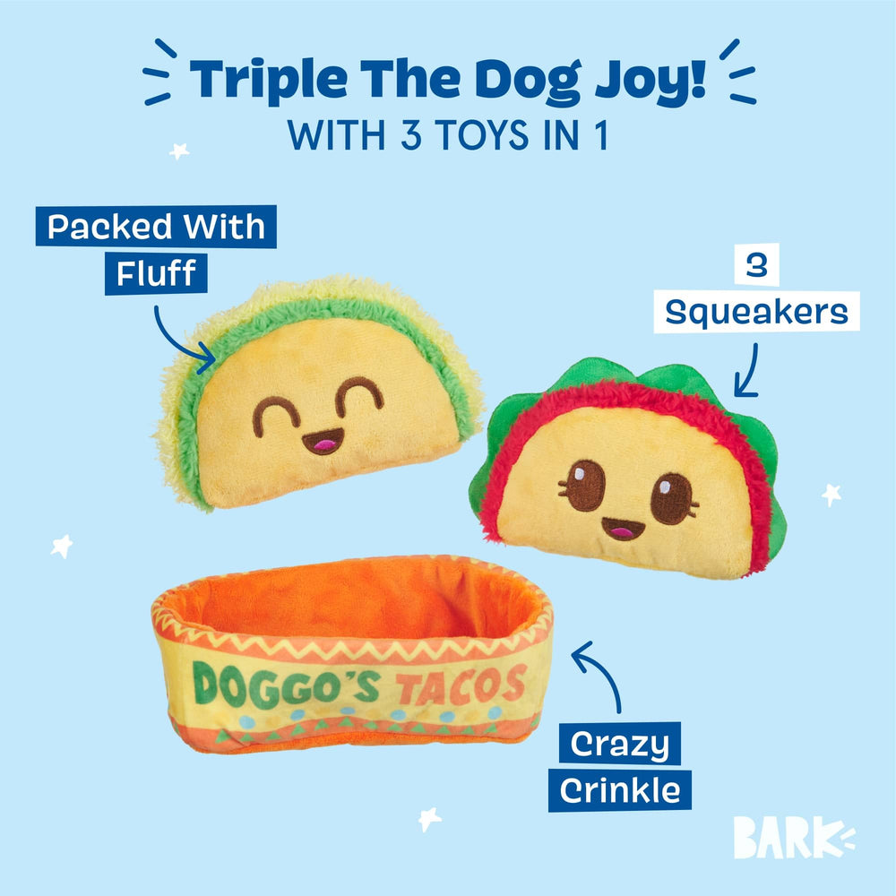 BarkBox chien rapportant un taco en peluche, favorise activité physique et interaction propriétaire