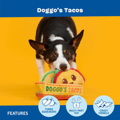 BarkBox gros plan sur la texture d'un taco à couineur montrant douceur et prise facile