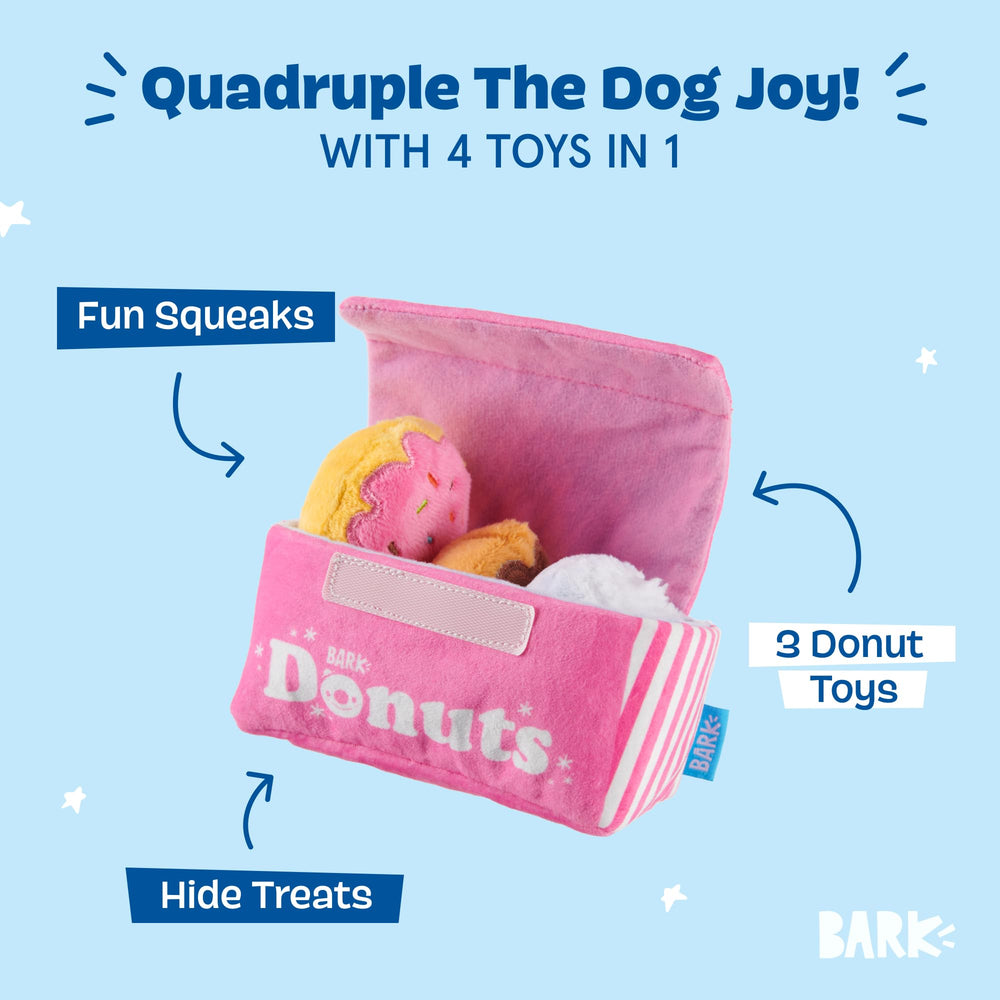 BarkBox gros plan texture donut, douceur confortable pour mordillement