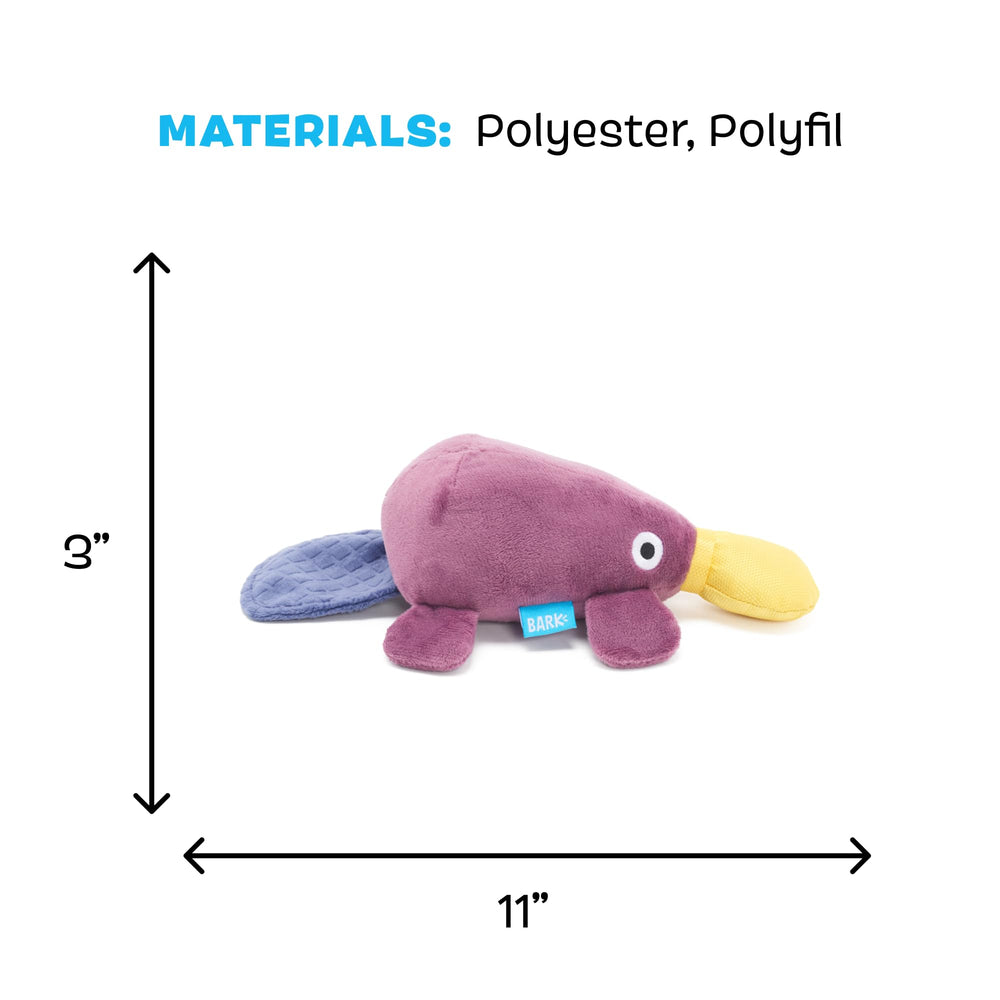 BarkBox Drongo Platypus chien en action secoue le jouet pour stimulation