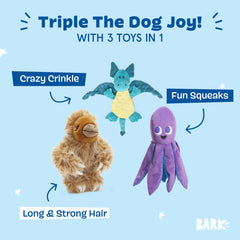 BarkBox Gordon gros plan fourrure longue montrant texture pour mastication