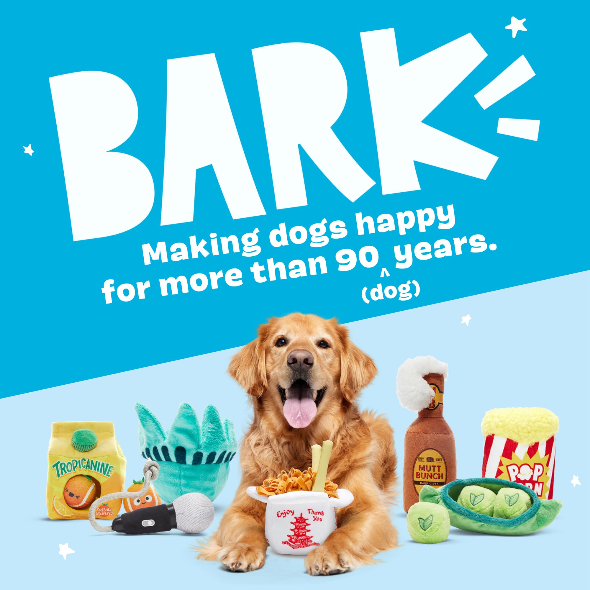 Hairy Henderson BarkBox posé dans un salon, ambiance ludique pour la maison