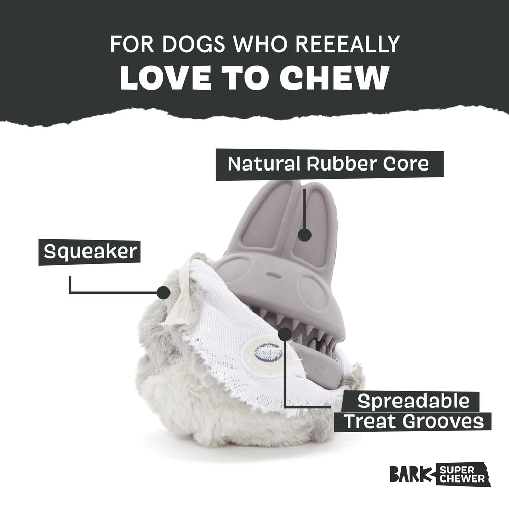BarkBox gros plan du caoutchouc texturé pour une mastication durable