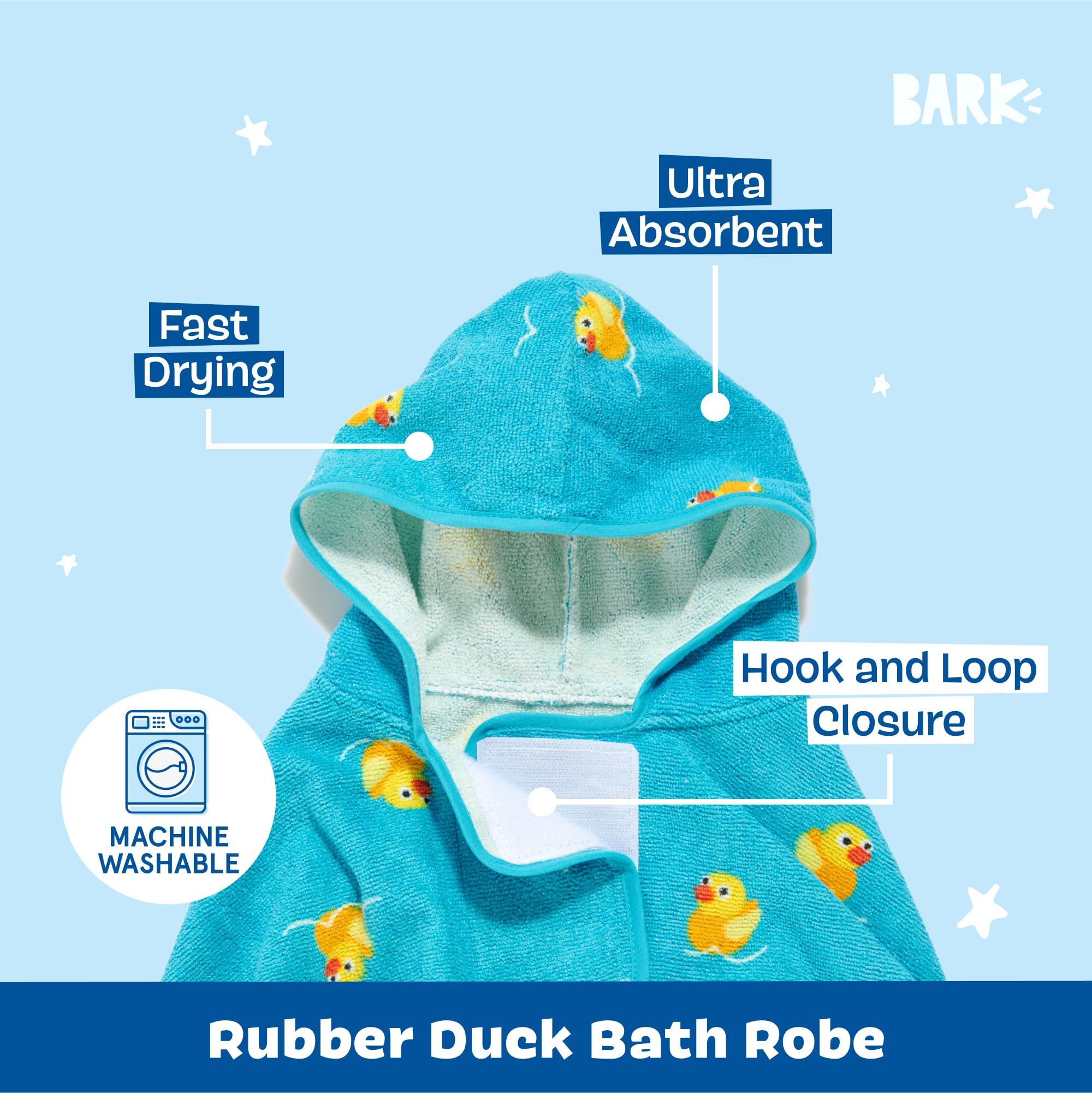 BarkBox gros plan microfibre absorbante, séchage rapide après bain