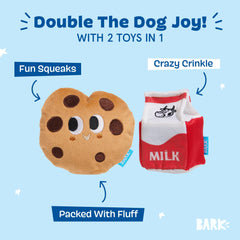 BarkBox brique de lait ouverte révélant balle crantée pour stimulation