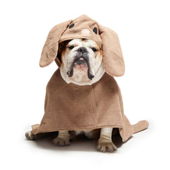 BarkBox peignoir face avant montrant coupe et couverture, confort rapide