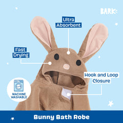 BarkBox zoom matière microfibre illustrant absorption et douceur