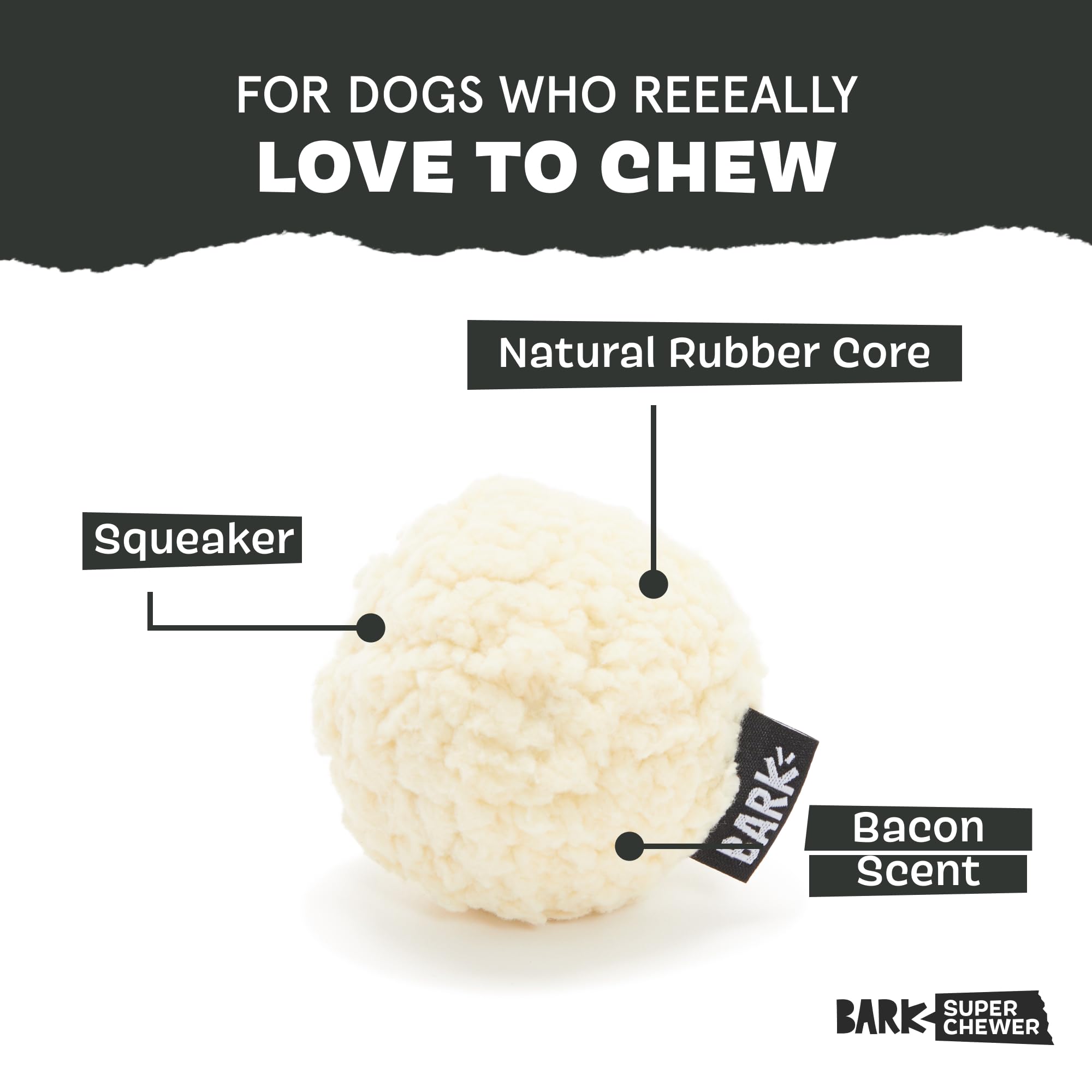BarkBox potato détail caoutchouc naturel résistant pour durabilité