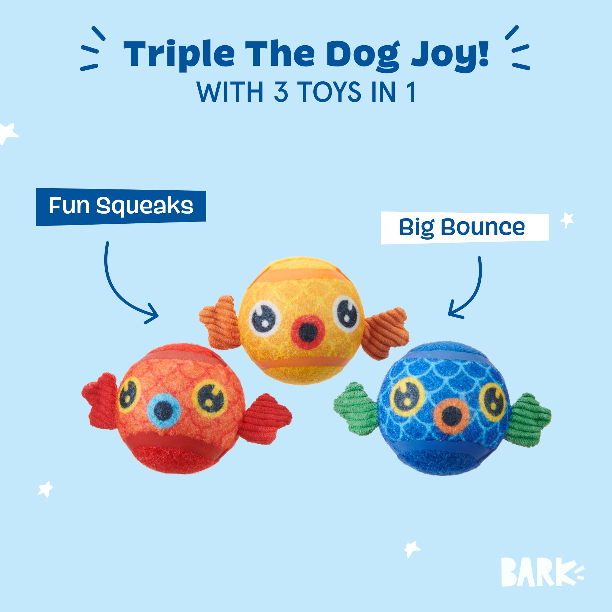 Gros plan sur la texture BarkBox Puppy Guppies offrant prise et stimulation tactile