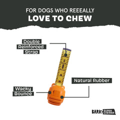 BarkBox gros plan texture du caoutchouc offrant rebond surprenant et prise sûre