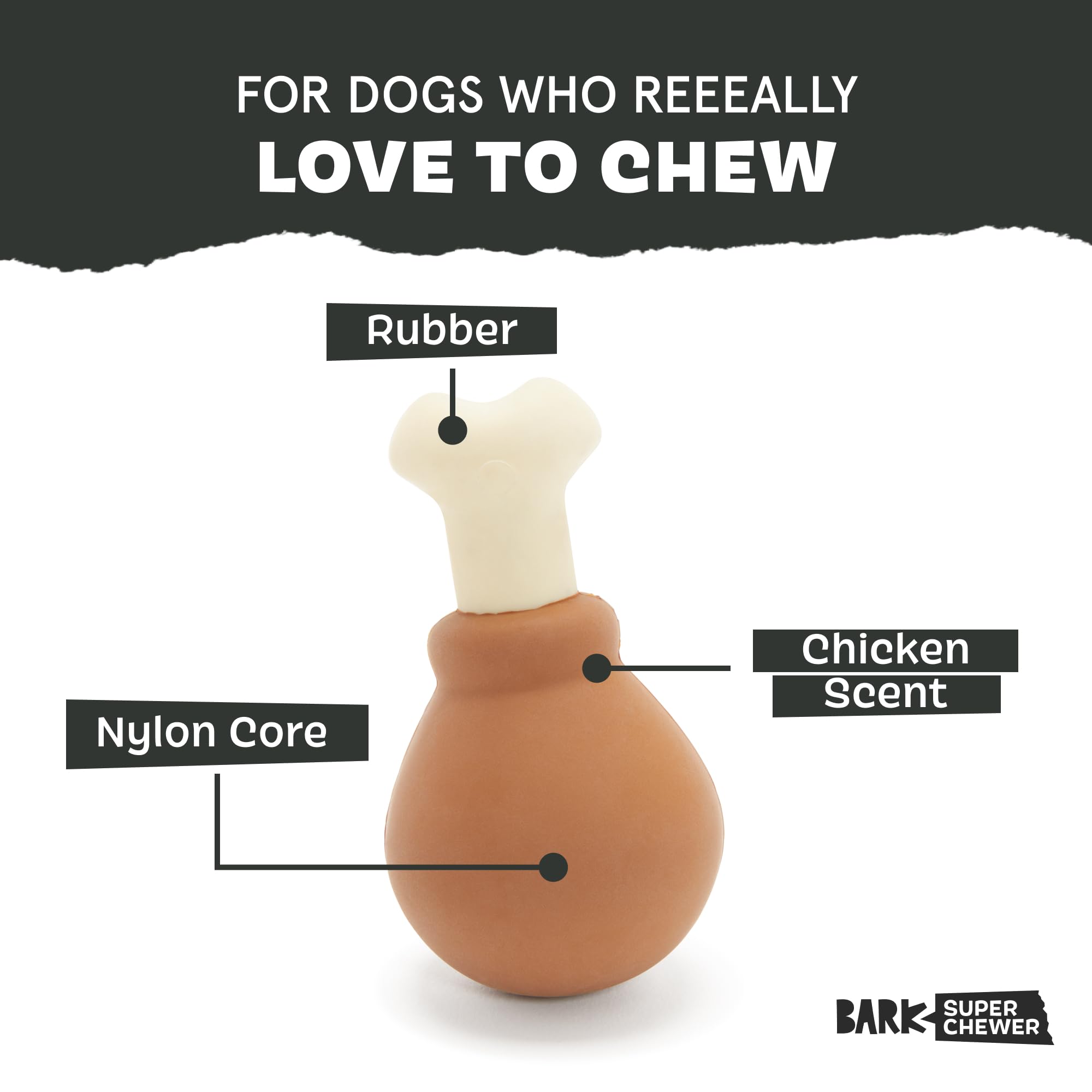 BarkBox gros plan texture rainurée pour morsure satisfaisante