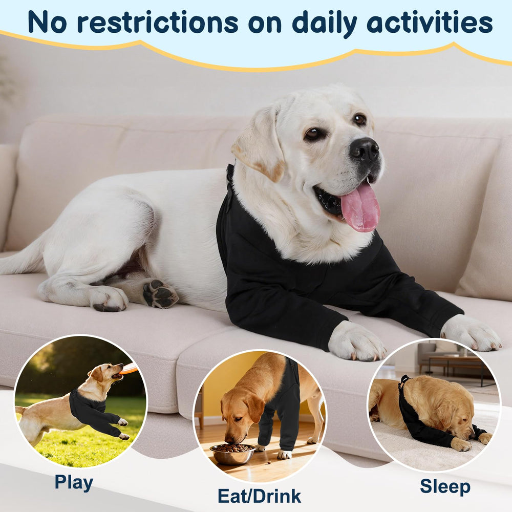 BARKLESS manchon porté sur chien pour comparaison de taille et ajustement