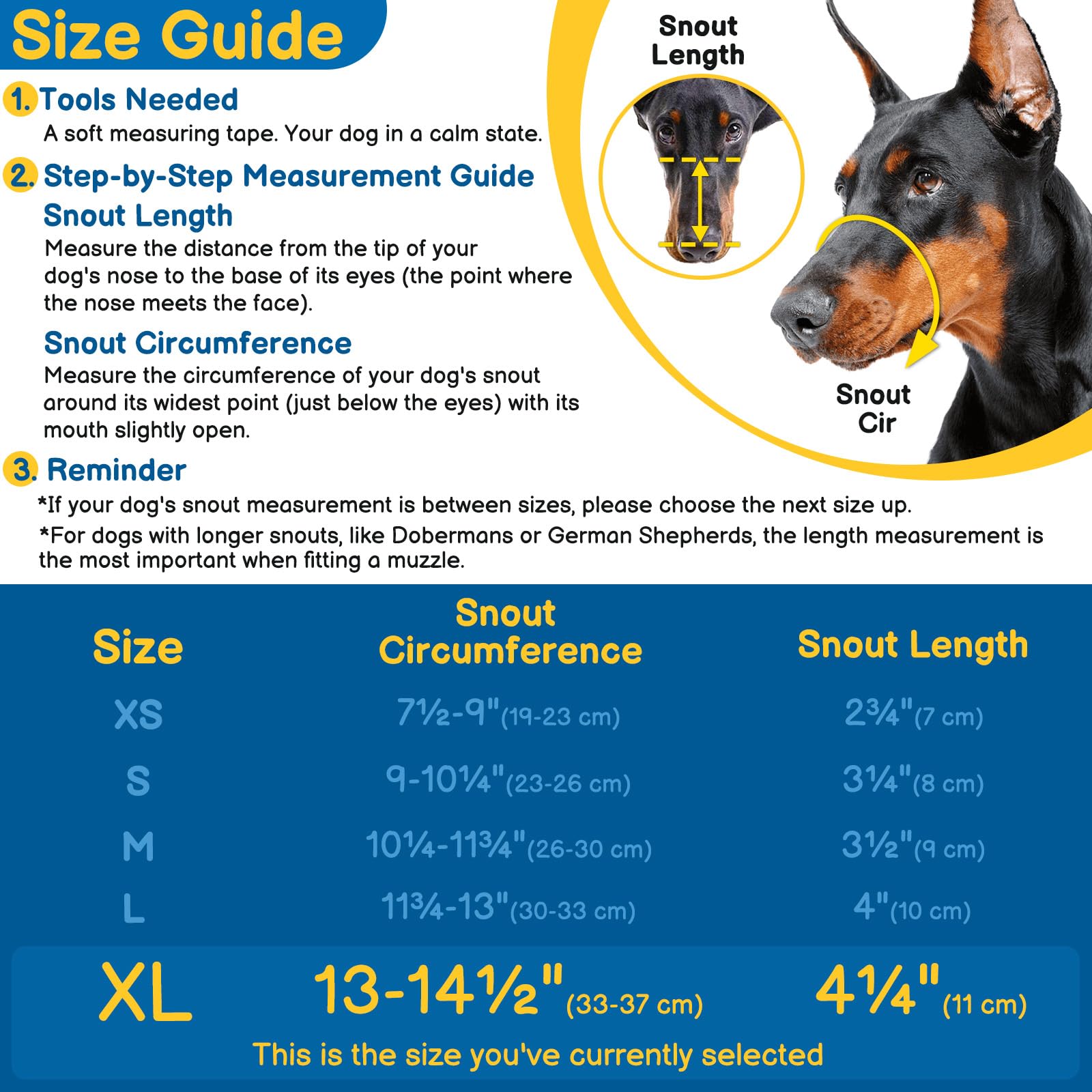 BARKLESS comparaison taille XL pour chiens grands guide visuel