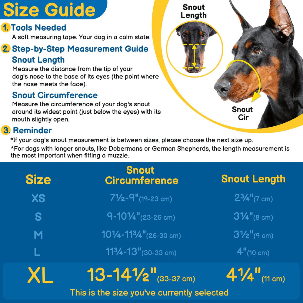 BARKLESS comparaison taille XL pour chiens grands guide visuel