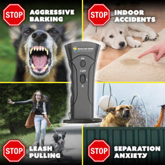 Barks No More tenu en main montrant l'activation d'une seule main