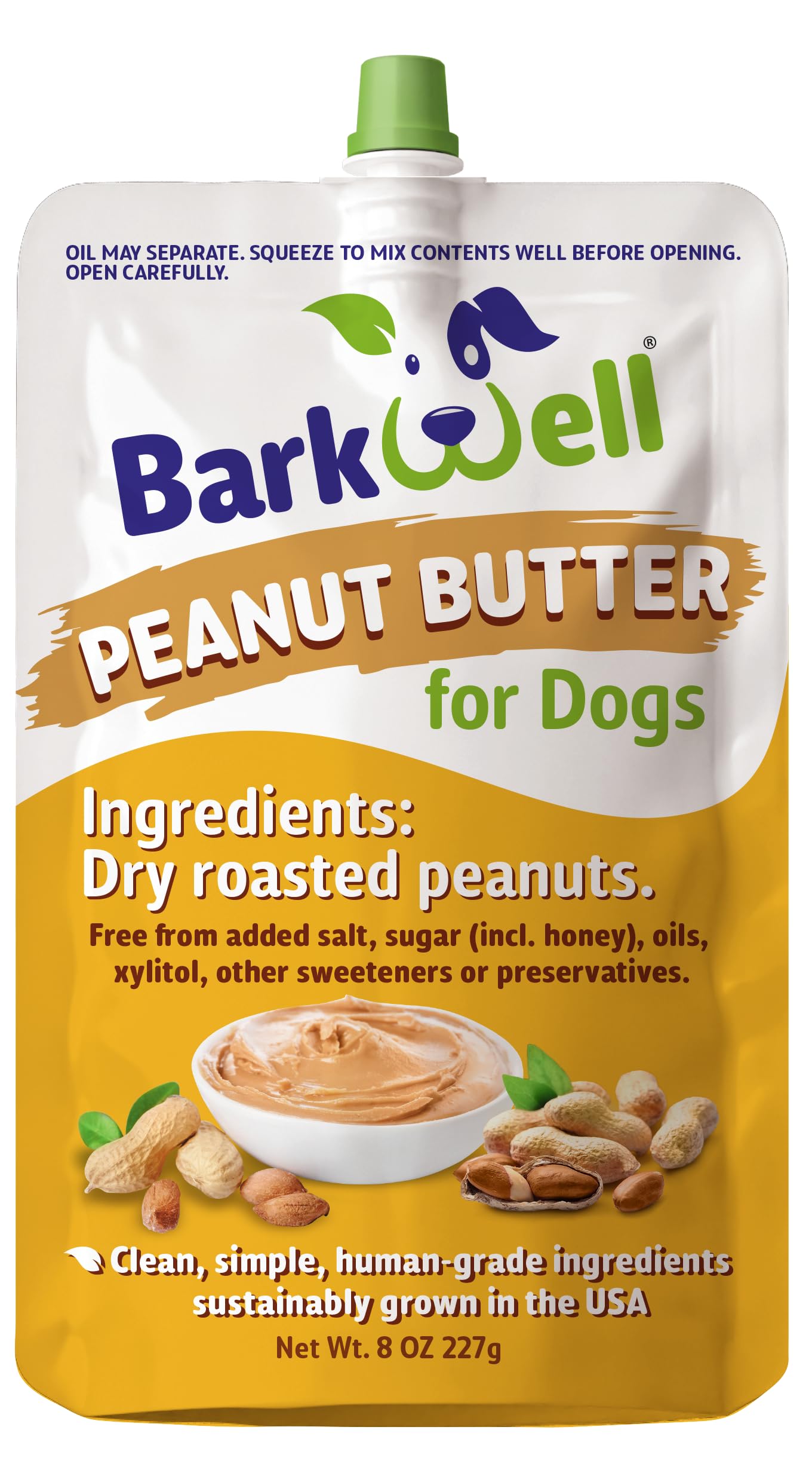 BarkWell poche avant packaging montrant praticité et ouverture facile