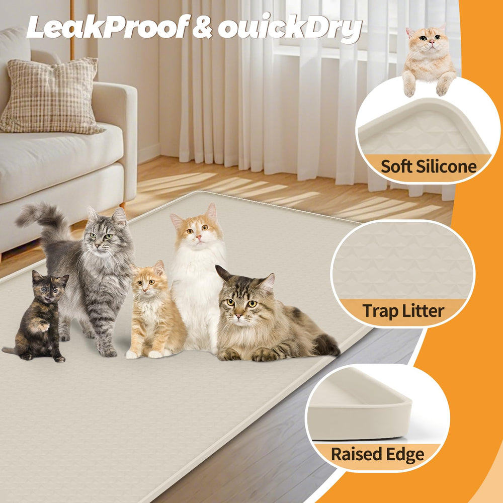 Bartuke tapis avec bac à litière réduit dispersion et garde le sol propre
